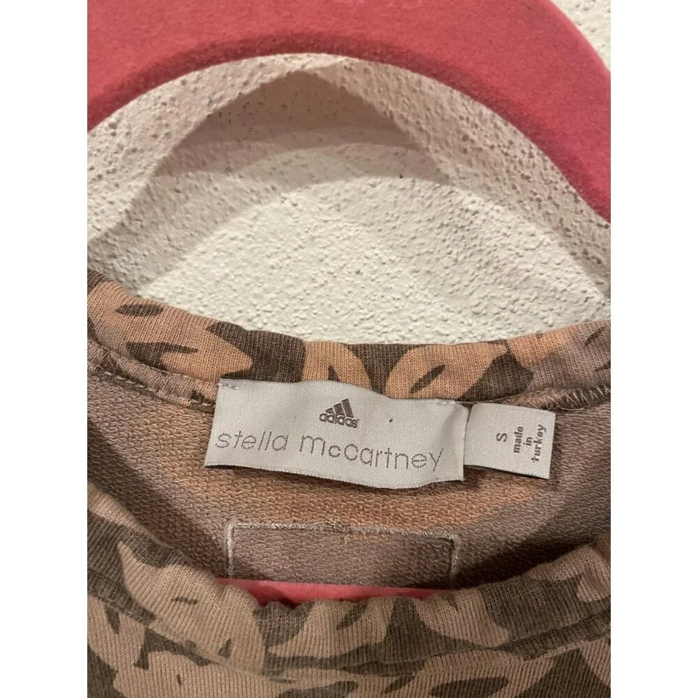 Adidas Stella McCartney Shirt Womens Small Floral Cropped Pullover Boxy Fit - Picture 2 of 5